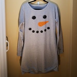Instant Message Snowman Sweatshirt Dress